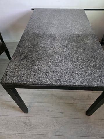 Elegante eettafel/ tuintafelmet granieten blad - Bois Le Duc