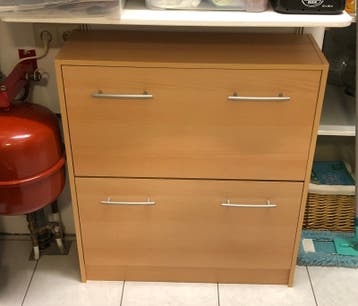 Schoenenkast met 2 vakken - Houtkleur