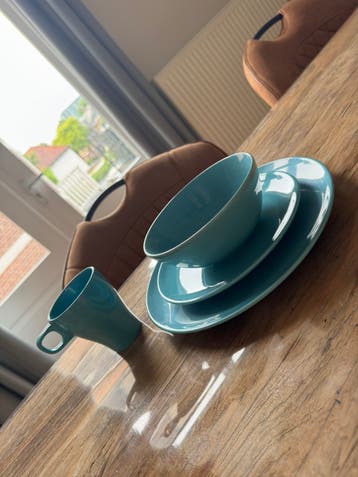 Ikea serviesset Fagrik Turquoise