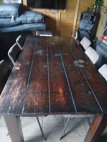 Gratis zware houten eettafel - 200x100x78 cm