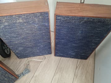 Vintage Houten Luidsprekers - Set van 2
