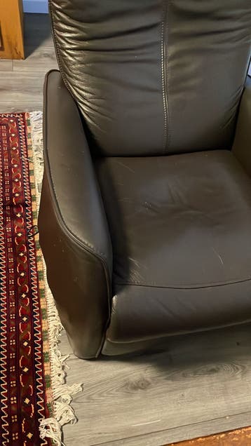 Comfortabele bruine leren relaxfauteuil