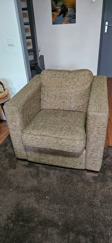 2 Fauteuils Goossens N-joy Divana stijl, grof geweven bruin