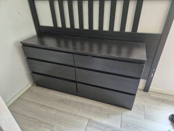 LIMFJORDEN IKEA Chest of Drawers 3+3 Drawers Black Damaged