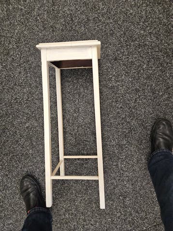 Witte houten plantentafel / bijzettafel