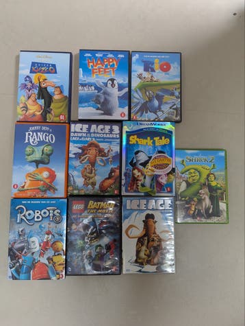 Dvd animatie Happy Feet kuzco rio Shrek ice age Batman