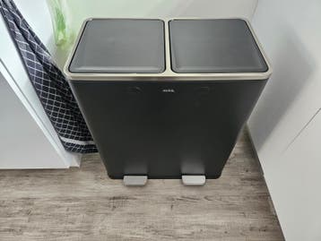 Husq Duo Afvalemmer - 2x20L - Zwart - Pedaalemmer