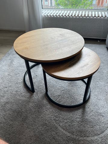 Ophalen in de week van 20 juli - Set van 2 ronde salontafels