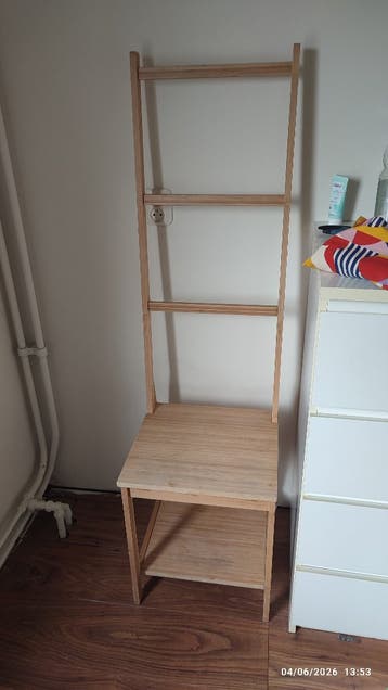 IKEA RÅGRUND Stoel met handdoekenrek, bamboe