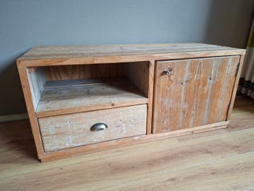 Steigerhouten TV-meubel met lade en kastje