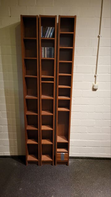 3x Houten CD/DVD Rekken - Ruimte voor 150+ Discs