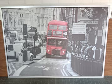 Schilderij/posterlijst Londen dubbeldekker, 100x140 cmGRATIS