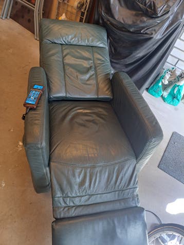 Himolla Relaxfauteuil - Groen Leer met Afstandsbediening