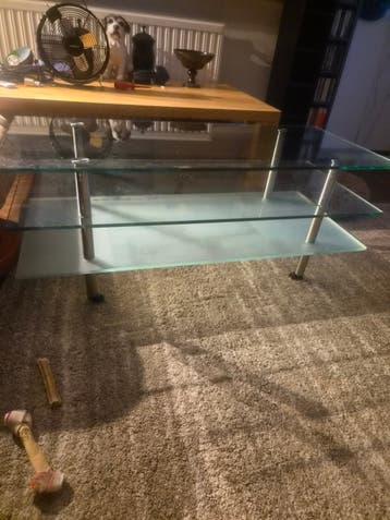 Glazen audio/ tv meubel
