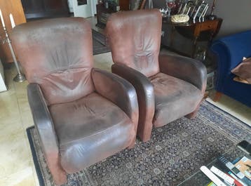2 bruine relaxfauteuils GRATIS af te halen in Den Bosch Zuid