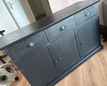 (Opknap) zwart dressoir met lades en deuren