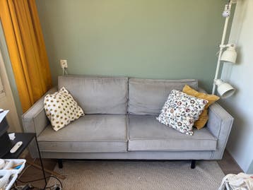 Comfortabele grijze tweezitsbank - 190x88x85 cm