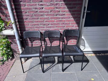 3 zwarte IKEA stoelen - Gebruikt