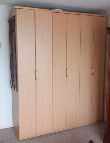Gratis kledingkast vouwdeur H224 B180 hang/leg licht beuken
