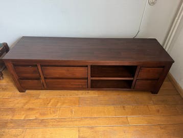 GRATIS Massief houten tv-meubel met lades en open vak