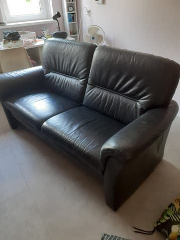 Gratis leren 3zits bank donkerblauw