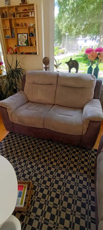 Comfortabele 2-zitsbank - Beige/Bruin