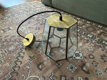 Vintage Plafondlamp - Glas en Metaal