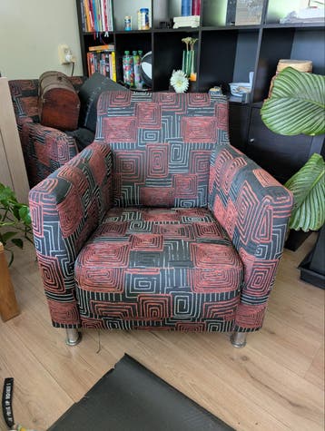 2 leuke kleurrijker fauteuils/ stoelen