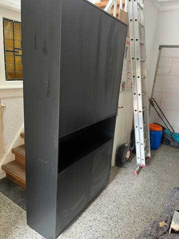 WOOOD Wandkast Finca Zwart - 110x210x40 cm