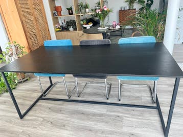 Zwarte eettafel/bureau 185x90x75