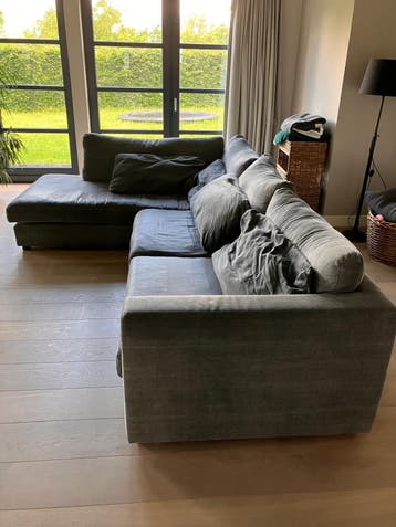 GRATIS | Grote hoekbank met chaise longue - rits defect