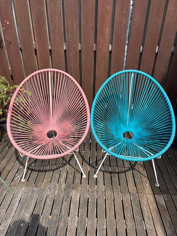 Set van 2 Acapulco stoelen - Roze en Blauw