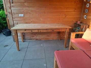 Houten tafel met 4 lades - 180x80 cm