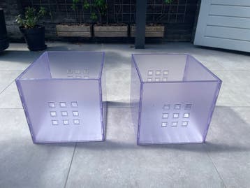 2x IKEA KALLAX/EXPEDIT Inzetbak Paars Transparant