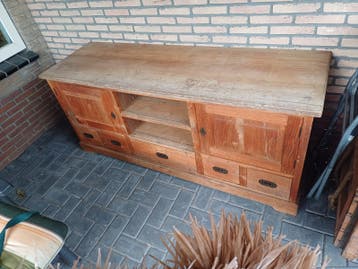 Gratis teak houten dressoir 170x54x74