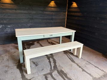 Gratis afhalen - Tafel met bijpassend bankje - 180x90x76 cm
