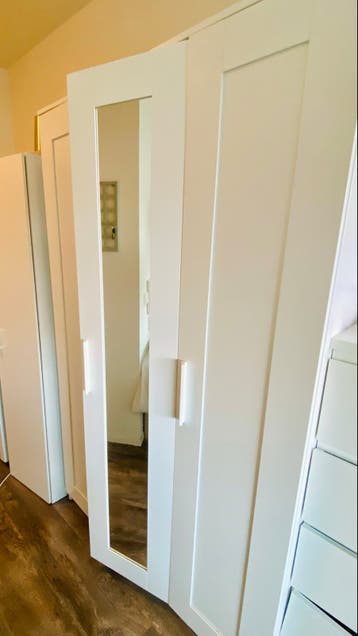 IKEA BRIMNES Kast - Witte Kledingkast met Spiegeldeur