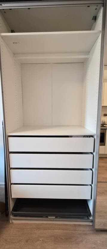 IKEA PAX Kastinrichting: 4 Lades, 2 Planken, Schoenenrek