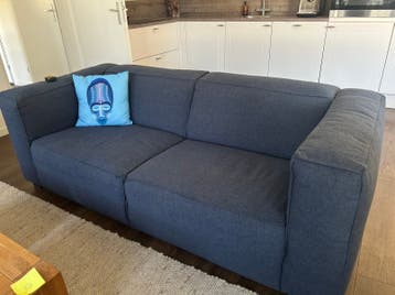 Comfortabele 2-zitsbank in donkerblauw stof