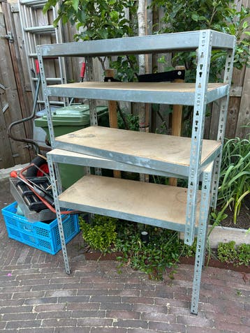 Stevig metalen opbergrek stellingkast met 5 planken