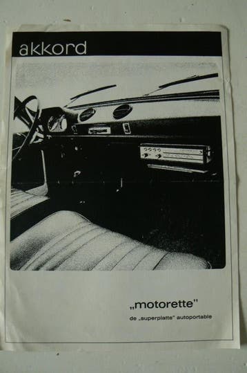 Leaflet Akkord Motorette 210 portable autoradio 1968-1971