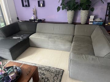 gratis U hoekbank kleur grijs