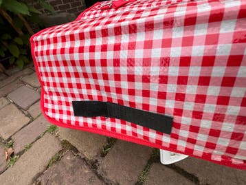 Nieuwe fietstas rood wit geruit - Nooit gebruikt!