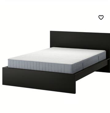 Ikea zwart tweepersoonsbed ombouw zonder matras