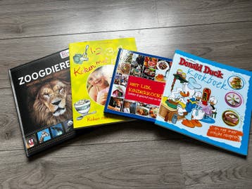 4 kinder (kook) boeken - Donald Duck, Lidl, Koken met 1-2-3