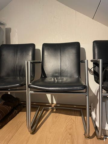 Leren eetkamer stoelen 3x