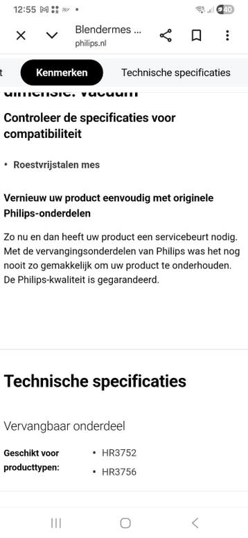 Nieuw blendermes voor Philips Problend 6