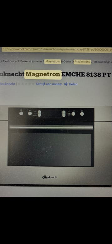 Bauknecht Magnetron EMCHE 8138 PT Inbouw