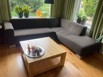 Hoekbank met Longchair - antraciet- gratis