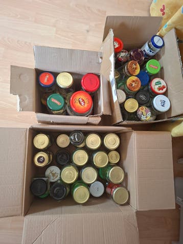 Glazen potten met deksel